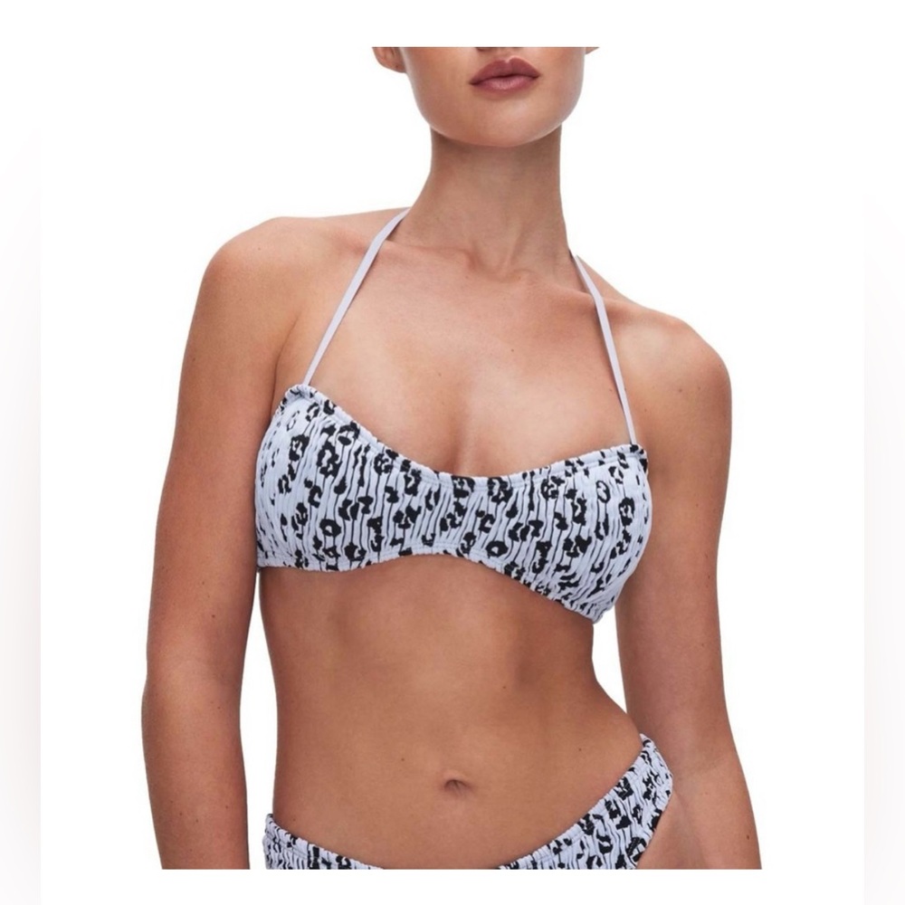 🔥 🆕 Good American Leopard Demi Bikini Top | L/XL | Glass Leopard Print